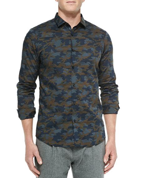 michael kors camo shirt|Men's Designer Shirts & Casual Shirts .